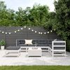 vidaXL Salon de jardin avec coussins 8 pcs blanc bois de pin massif