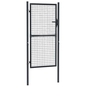 vidaXL Portail de jardin grillag&eacute; en acier galvanis&eacute; gris 100 x 175 cm