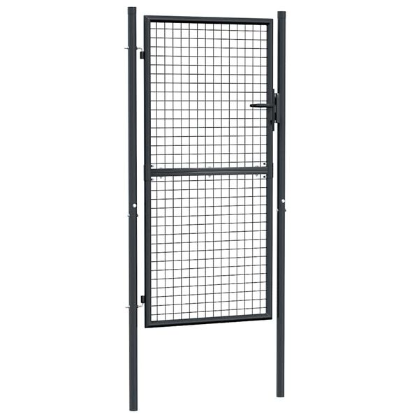 vidaXL Portail de jardin grillagé en acier galvanisé gris 100 x 175 cm