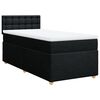 vidaXL Sommier &agrave; lattes de lit avec matelas Noir 90x190 cm Tissu