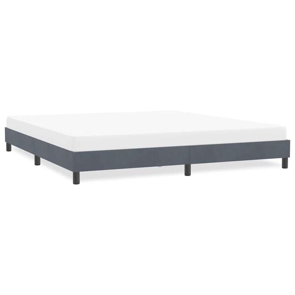 vidaXL Cadre de lit sans matelas gris fonc&eacute; 180x210 cm velours