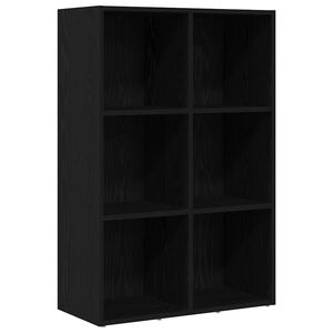 vidaXL Biblioth&egrave;que en ch&ecirc;ne noir 66 x 30 x 98 cm bois d'ing&eacute;nierie