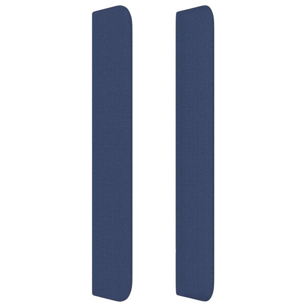vidaXL Tête de lit avec oreilles Bleu 93x16x118/128 cm Tissu