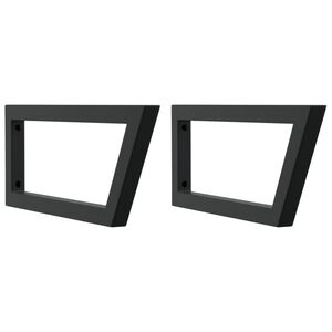 vidaXL Supports d'&eacute;tag&egrave;res pour lavabo 2 pcs noir trap&egrave;ze acier