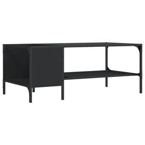 vidaXL Table basse avec support noir 100x51x40 cm bois d'ing&eacute;nierie