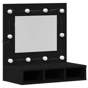 vidaXL Armoire Miroir Ch&ecirc;ne noir 60 x 31,5 x 62 cm Bois d'ing&eacute;nierie
