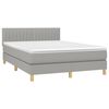 vidaXL Sommier &agrave; lattes de lit avec matelas Gris clair 140x200cm Tissu