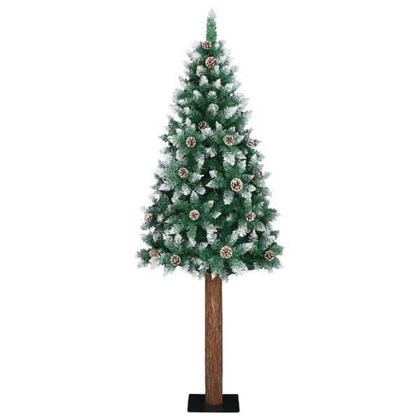 vidaXL Sapin de No&euml;l mince Vert 180 cm PVC et bois de pin massif