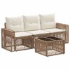 vidaXL Ensemble de canap&eacute; de jardin 4 pcs Beige et blanc cr&egrave;me