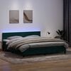 vidaXL Sommier &agrave; lattes de lit et matelas et LED vert fonc&eacute; 180x210cm velours