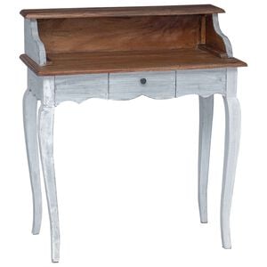 vidaXL Bureau d'&eacute;criture avec tiroir Marron et blanc 80 x 40 x 92 cm