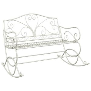 vidaXL Banc de jardin Blanc antique Acier