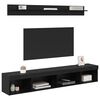 vidaXL Ensemble de meuble TV mural 5 pcs Ch&ecirc;ne noir Bois d'ing&eacute;nierie