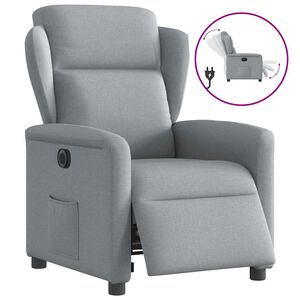 vidaXL Fauteuil inclinable &eacute;lectrique Gris clair Tissu
