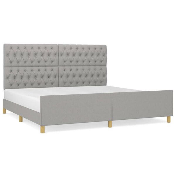 vidaXL Cadre de lit sans matelas avec t&ecirc;te de lit gris clair tissu
