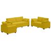 vidaXL Ensemble de canap&eacute;s 3 pcs avec coussins Jaune Velours