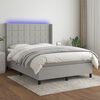 vidaXL Sommier &agrave; lattes de lit matelas LED Gris clair 140x190 cm Tissu