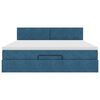 VidaXL Cadre de lit ottoman avec matelas bleu fonc&eacute; 180x200 cm velours