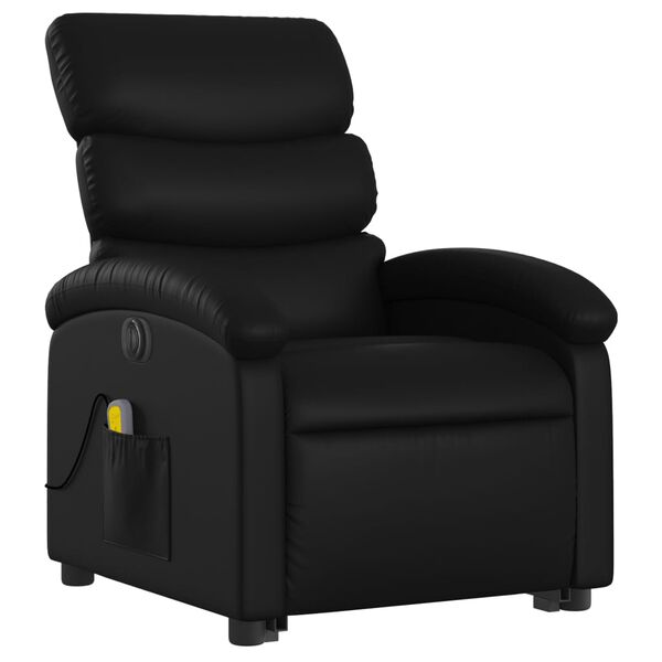 vidaXL Fauteuil inclinable de massage &eacute;lectrique noir similicuir