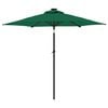 vidaXL Parasol de jardin avec m&acirc;t en acier vert 225x225x212 cm