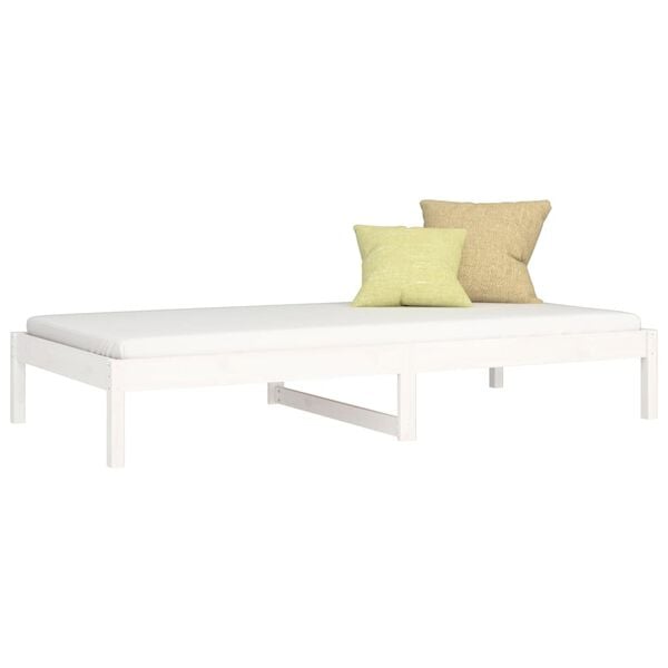 vidaXL Lit de jour sans matelas blanc 80x200 cm bois de pin massif