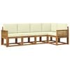 vidaXL Ensemble de canap&eacute;s d'ext&eacute;rieur 5 pc Naturel et Cr&egrave;me Polyester