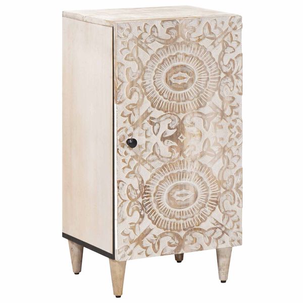 vidaXL Buffet avec porte Blanc 40 x 33,5 x 75 cm Bois de mangue massif