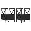 vidaXL Cabinet de chevet 2 pi&egrave;ces Ch&ecirc;ne noir 41,5 x 40,5 x 55 cm