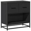 vidaXL Table de chevet noir 60x31x60 cm bois d'ing&eacute;nierie et m&eacute;tal
