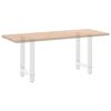 vidaXL Pieds de table &agrave; manger Blanc 2 pi&egrave;ces 60 x (72-73) cm Acier
