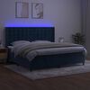 vidaXL Sommier &agrave; lattes de lit matelas et LED Bleu fonc&eacute; 200x200 cm
