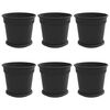 vidaXL Pots de plantes 6 pc Noir Plastique