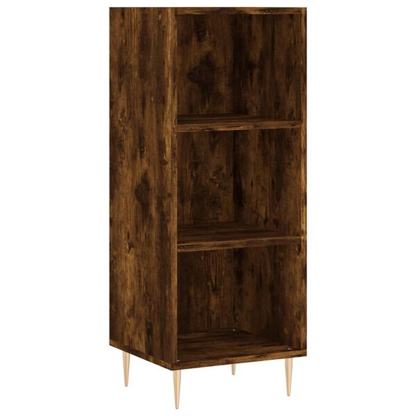 vidaXL Buffet chêne fumé 34,5x32,5x90 cm bois d'ingénierie