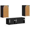 vidaXL Ensemble de meuble TV mural 4 pcs Noir Bois d'ing&eacute;nierie