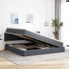 vidaXL Lit de Rangement avec matelas Gris fonc&eacute; 200 x 200 cm Velours