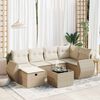 vidaXL Salon de jardin avec coussins 6 pcs beige r&eacute;sine tress&eacute;e