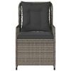 vidaXL Chaises inclinables de jardin lot de 2 gris r&eacute;sine tress&eacute;e