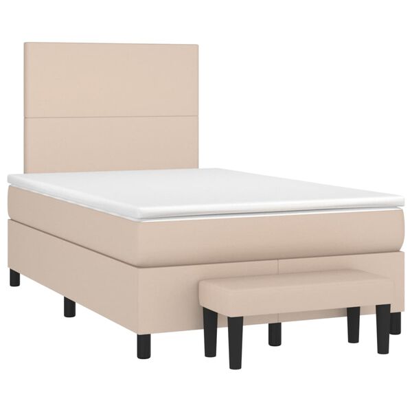 vidaXL Sommier &agrave; lattes de lit avec matelas Cappuccino 120x200 cm