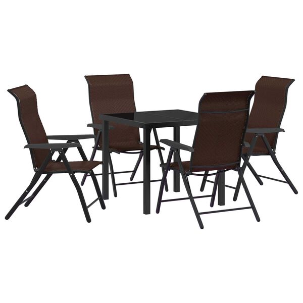vidaXL Ensemble de salle à manger pour jardin 5 pcs Marron Poly rotin