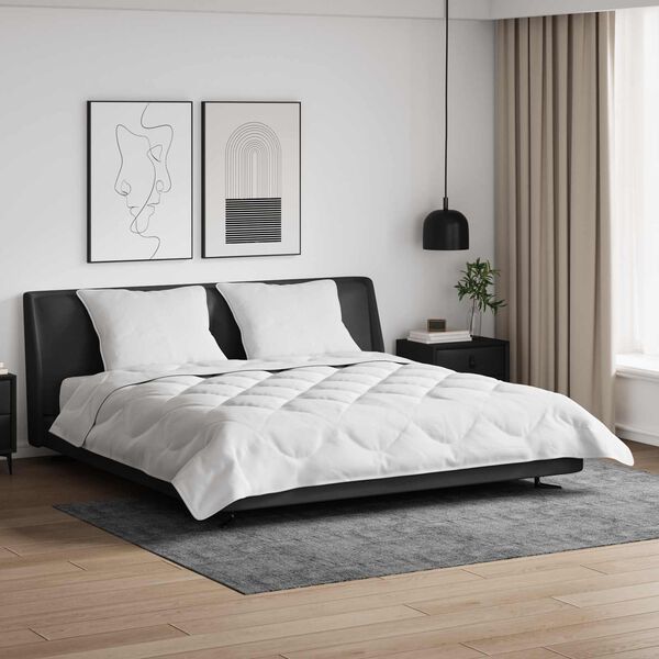 vidaXL Duvet d'&eacute;t&eacute; simple avec oreiller 3 pcs Blanc Microfibre