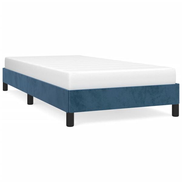 vidaXL Cadre de lit sans matelas bleu fonc&eacute; 90x200 cm velours