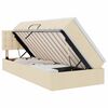 vidaXL Lit de rangement LED avec matelas Cr&egrave;me 90 x 200 cm Tissu