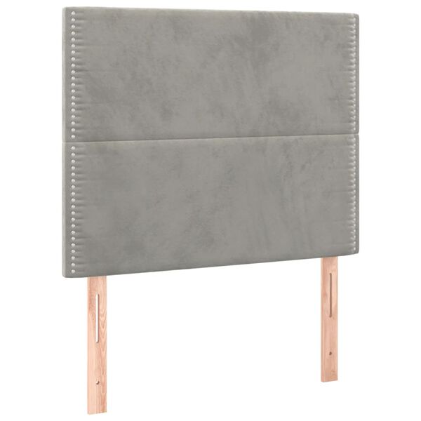 vidaXL Tête de lit Gris clair 90x5x118/128 cm Velours