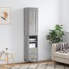 vidaXL Buffet haut Sonoma gris 34,5x34x180 cm Bois d'ing&eacute;nierie