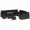 vidaXL Ensemble de canap&eacute; de jardin 13 pc Noir polyrotin