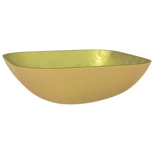 vidaXL Lavabo Verre 42x42x14 cm Dor&eacute;