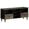 vidaXL Meuble TV noir 100x33x46 cm bois massif de manguier