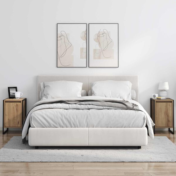 vidaXL Table de chevet Ch&ecirc;ne artisan 39,5 x 30 x 50 cm