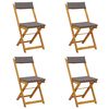vidaXL Chaises de bistrot d'ext&eacute;rieur 4 pcs Gris fonc&eacute; 40 x 53 x 80 cm