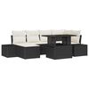 vidaXL Ensemble de canap&eacute; de jardin 7 pc Noir et Cr&egrave;me polyrotin